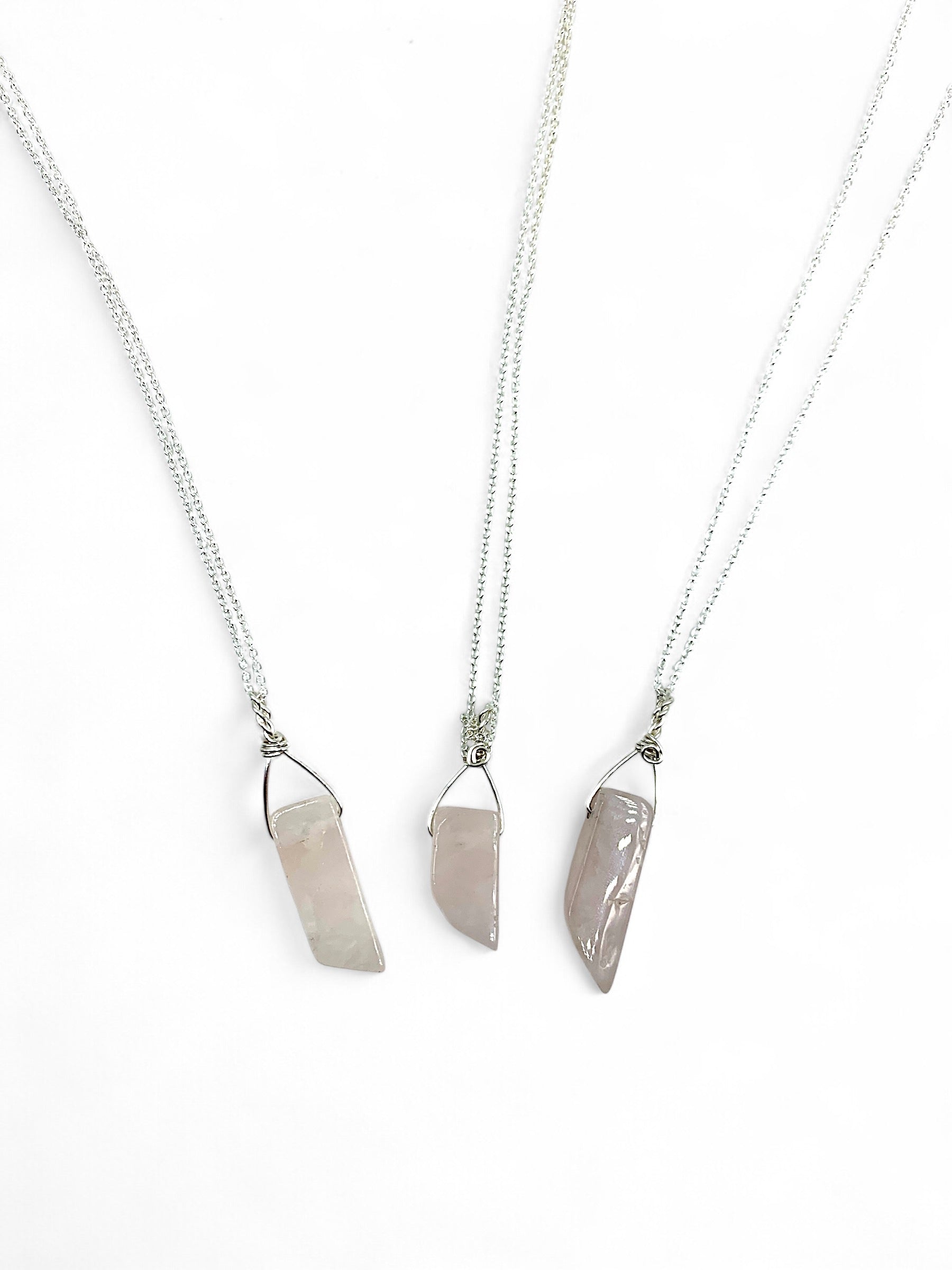Necklace - Rose Quartz Assorted Slices $30